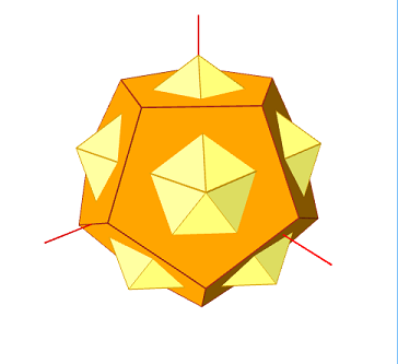 Icosahedron from dodecahedron illustration